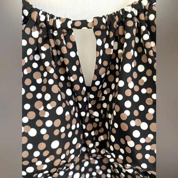 CATALINA Suddenly Slim Swimsuit Bathing Suit Black Brown Ivory Polka Dot Size M - Picture 10 of 10